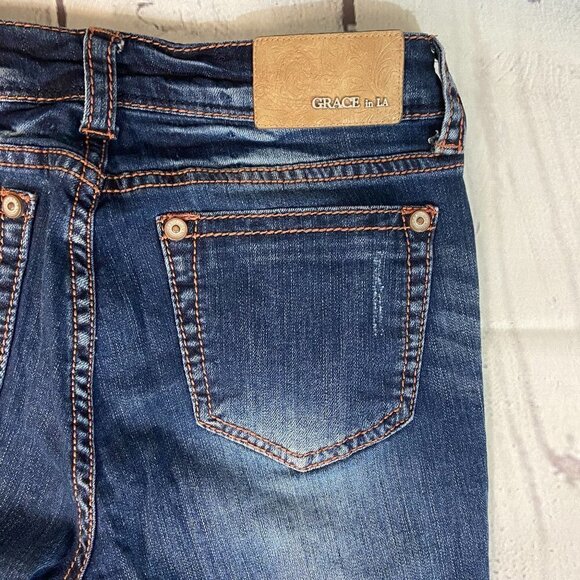 Grace in LA Easy Fit Jeans Women's Size 27 (27 x 30) Mid Rise Straight Leg - Picture 10 of 12
